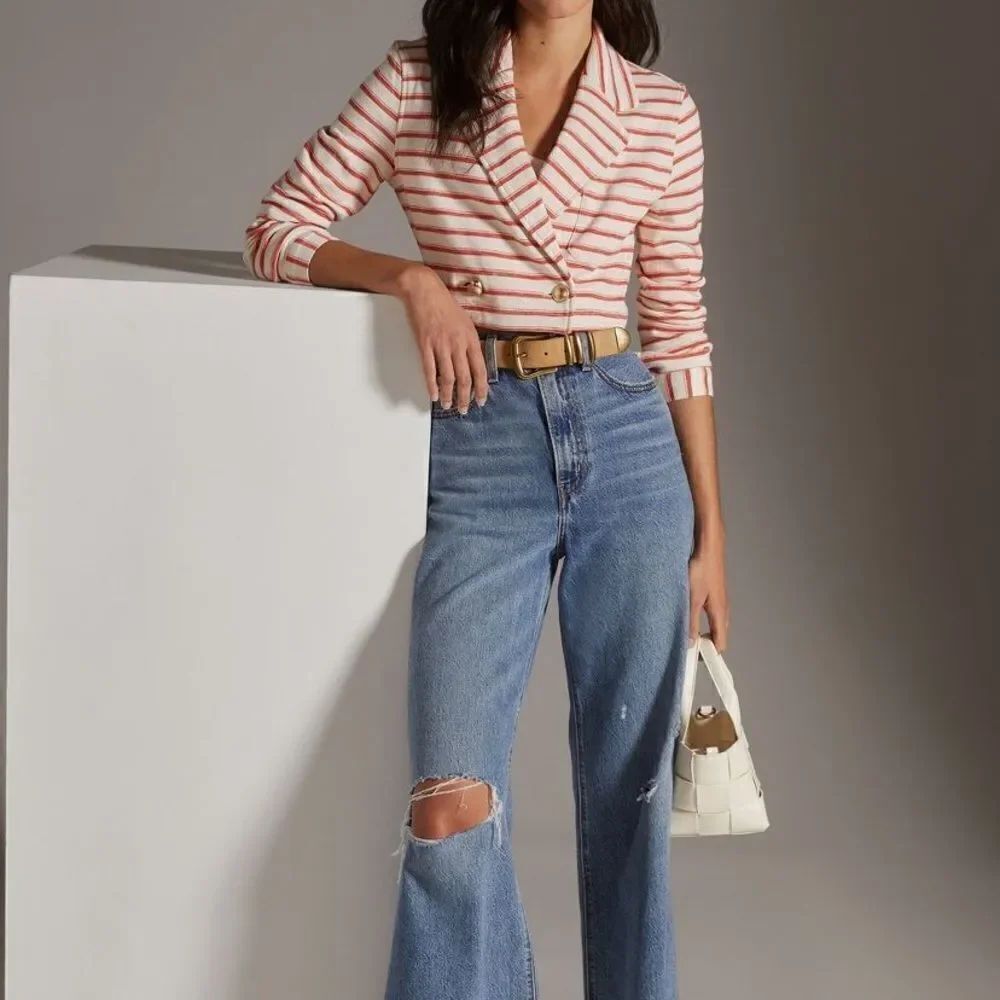 Maeve Cropped Terry Stripe Jacket